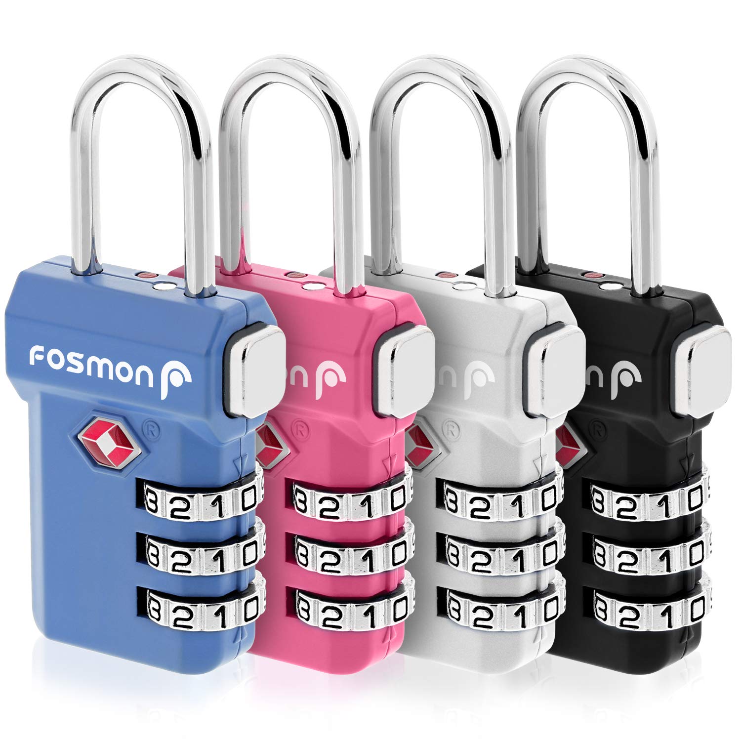 Candados De Equipaje Fosmon Aprobados Por La Tsa, Combinación De 3 Dígitos, Paquete De 4 - Venta Internacional.