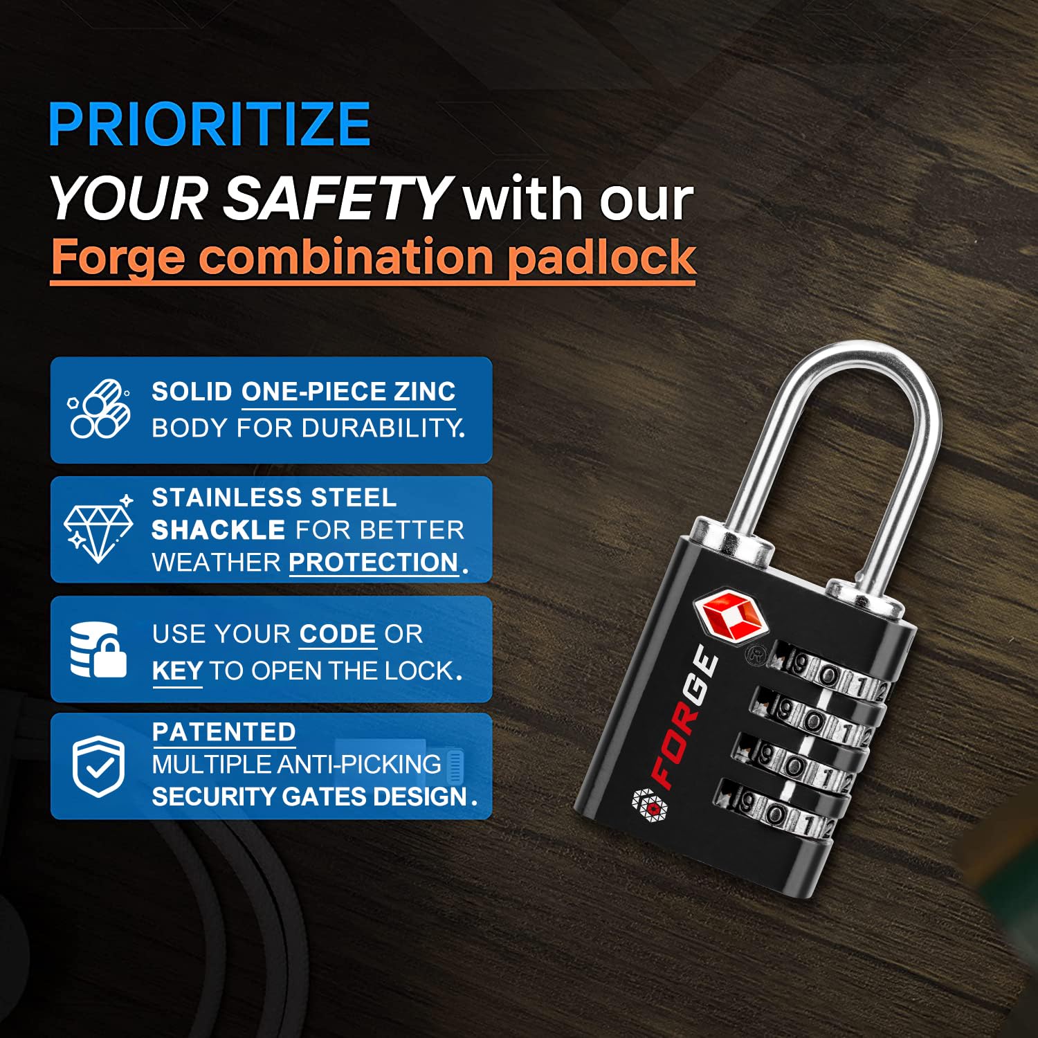 Foto 7 | Luggage Lock Forge De Acero Inoxidable De Doble Apertura Aprobado Por La Tsa - Venta Internacional.