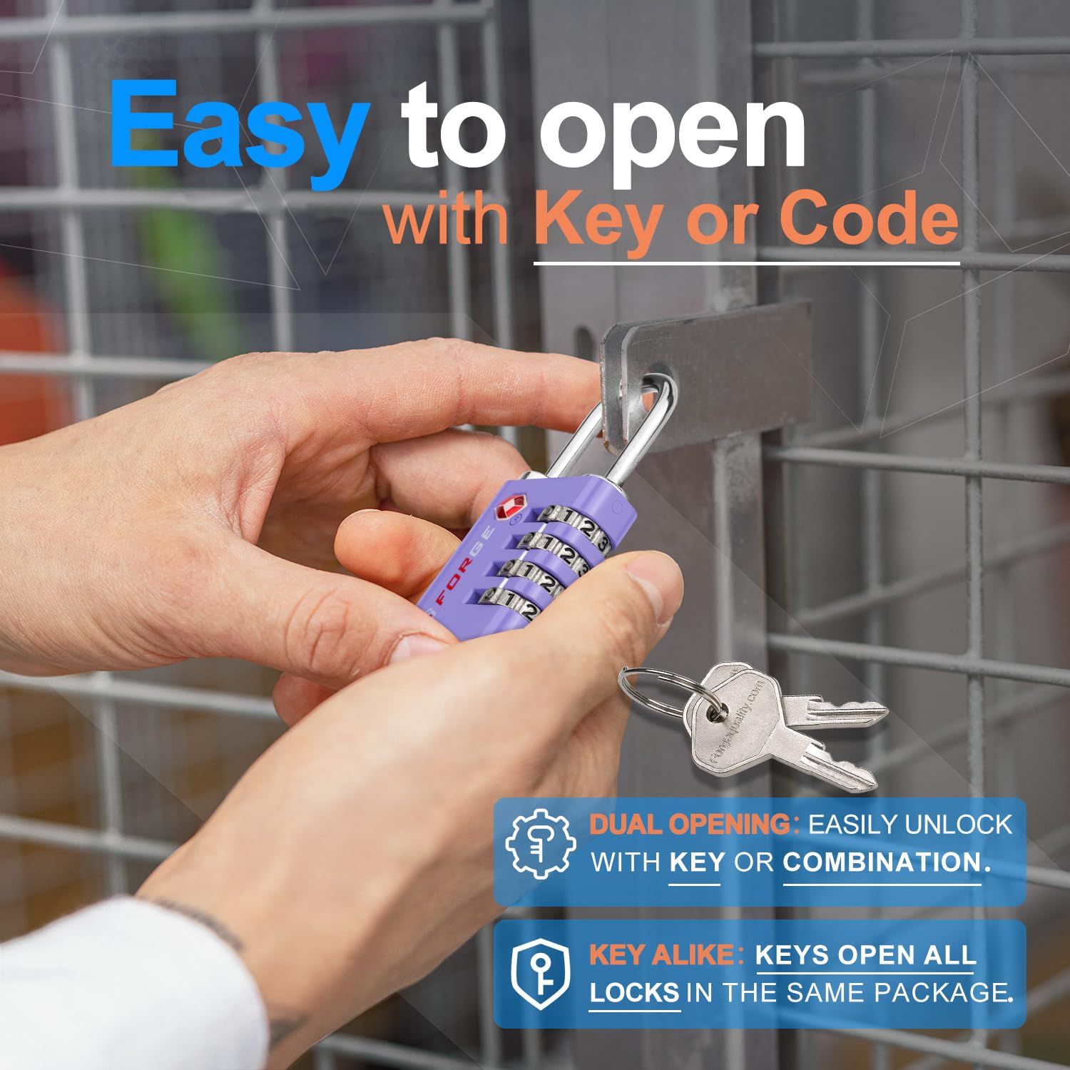 Foto 4 pulgar | Luggage Lock Forge De Doble Apertura Aprobado Por La Tsa (morado, Paquete De 2) - Venta Internacional.