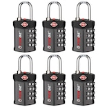 Candados De Equipaje Forge Black Aprobados Por La Tsa, Paquete De 6 - Venta Internacional.