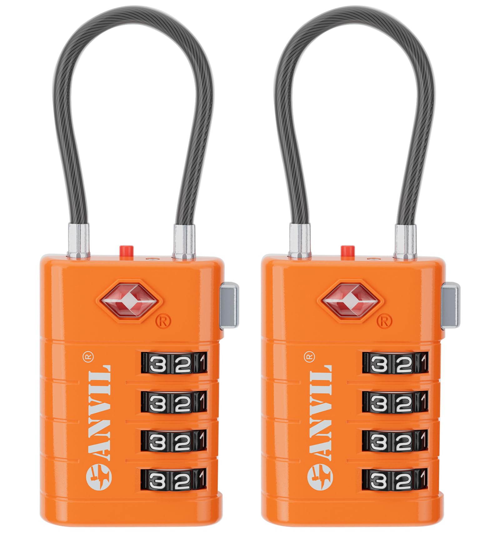 Foto 1 | Candado De Equipaje Anvil Tsa008 Core Con Combinación De 4 Dígitos Naranja (2) - Venta Internacional.