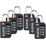 Candado De Equipaje Con Combinación De 4 Dígitos Aprobado Por Anvil Tsa (negro) - Venta Internacional.