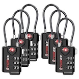 Candados Forge Para Equipaje Con Cable Aprobados Por La Tsa, Paquete De 6 - Venta Internacional.