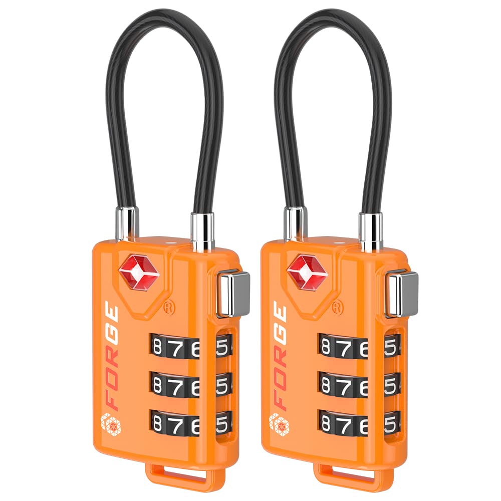 Foto 1 | Candados Con Cable Para Equipaje Aprobados Por La Tsa, Forge Orange, 2 Candados - Venta Internacional.
