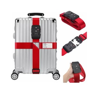Foto 2 | Cinturón Ajustable Para Equipaje Viaje Tsa correas Cruzadas Eo Safe Imports Esi-20037 Rojo