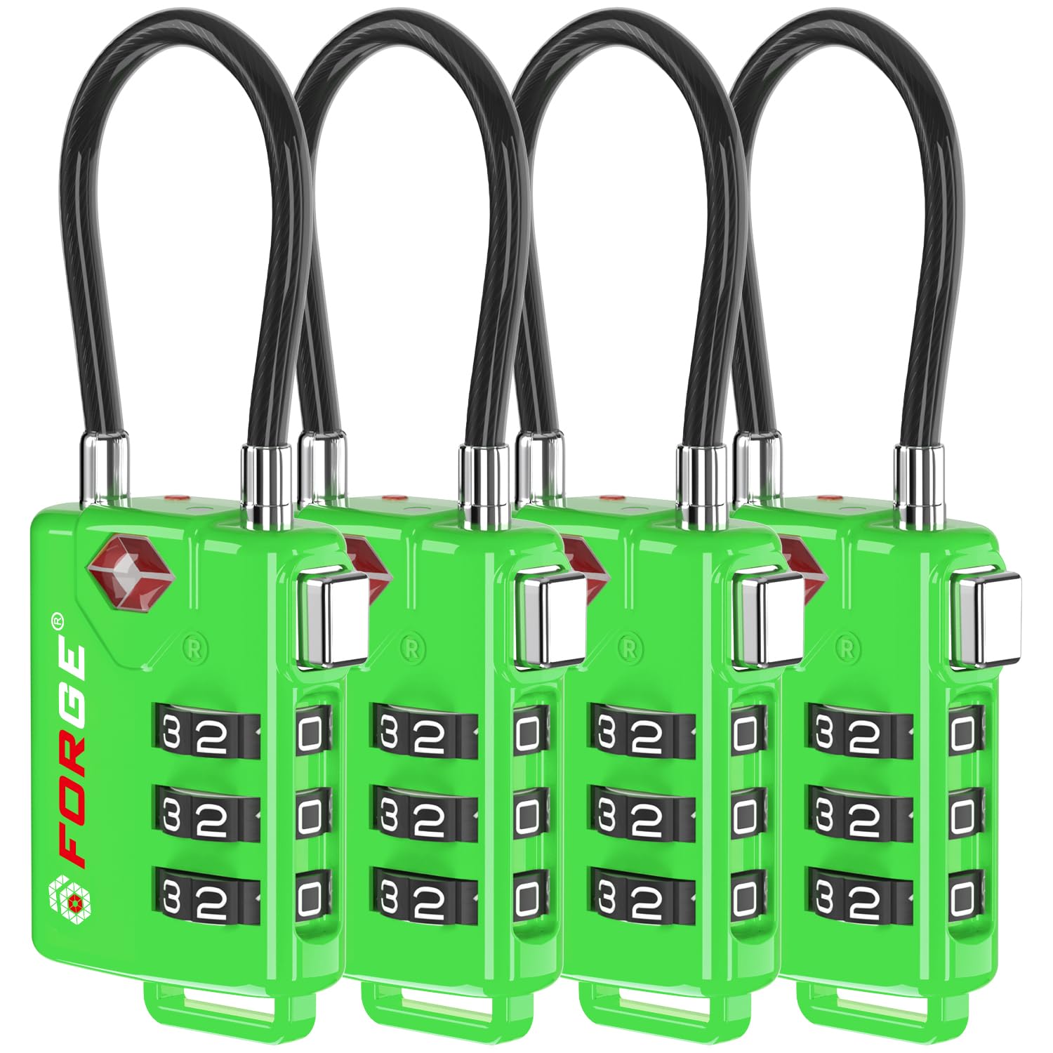 Foto 2 pulgar | Candados De Equipaje Tsa Cable Forge  Combinación Reconfigurable (verde) - Venta Internacional.