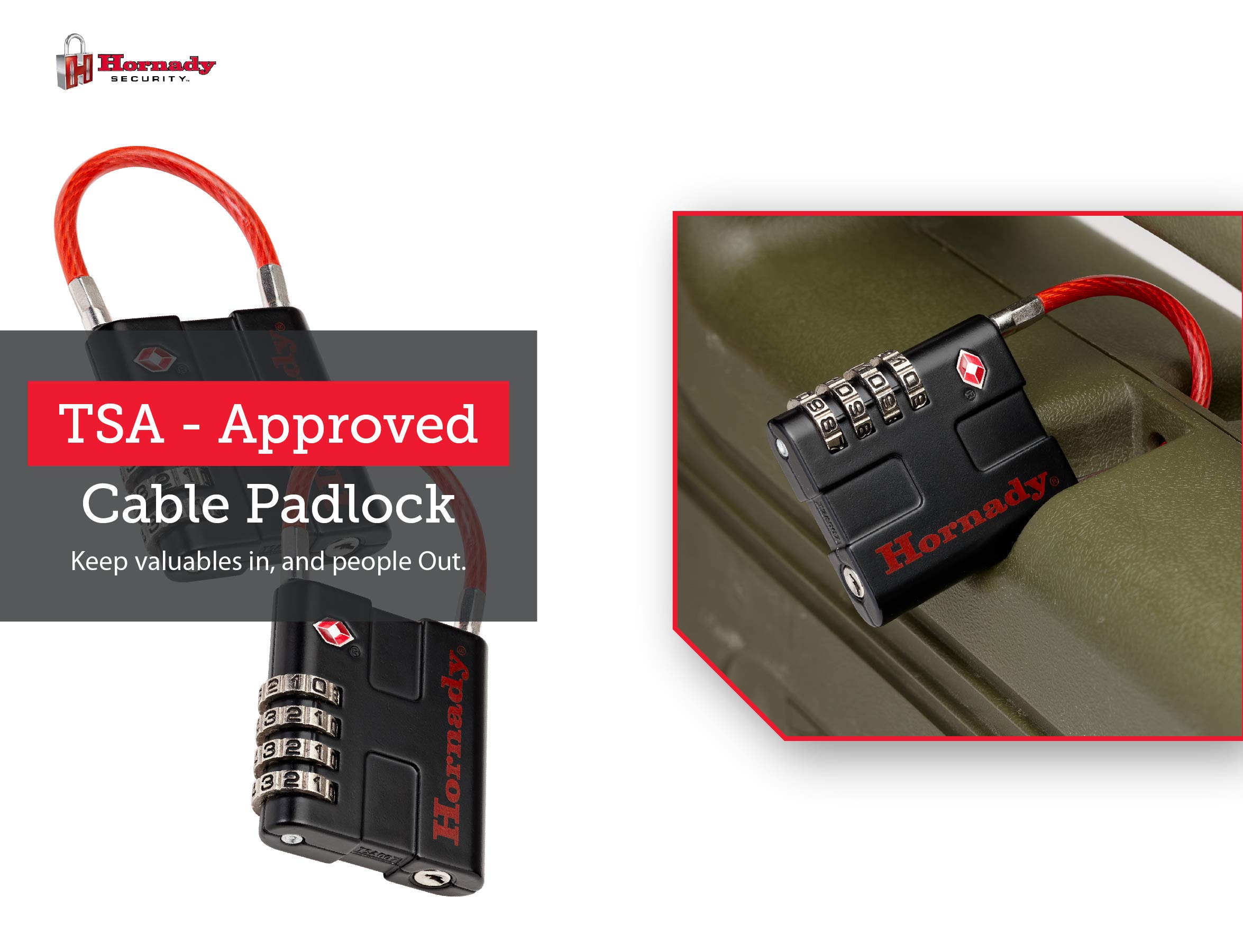 Foto 5 | Candados Con Cable Hornady 96022 Aprobados Por La Tsa  Todos Metálicos  4 Dígitos - Venta Internacional.
