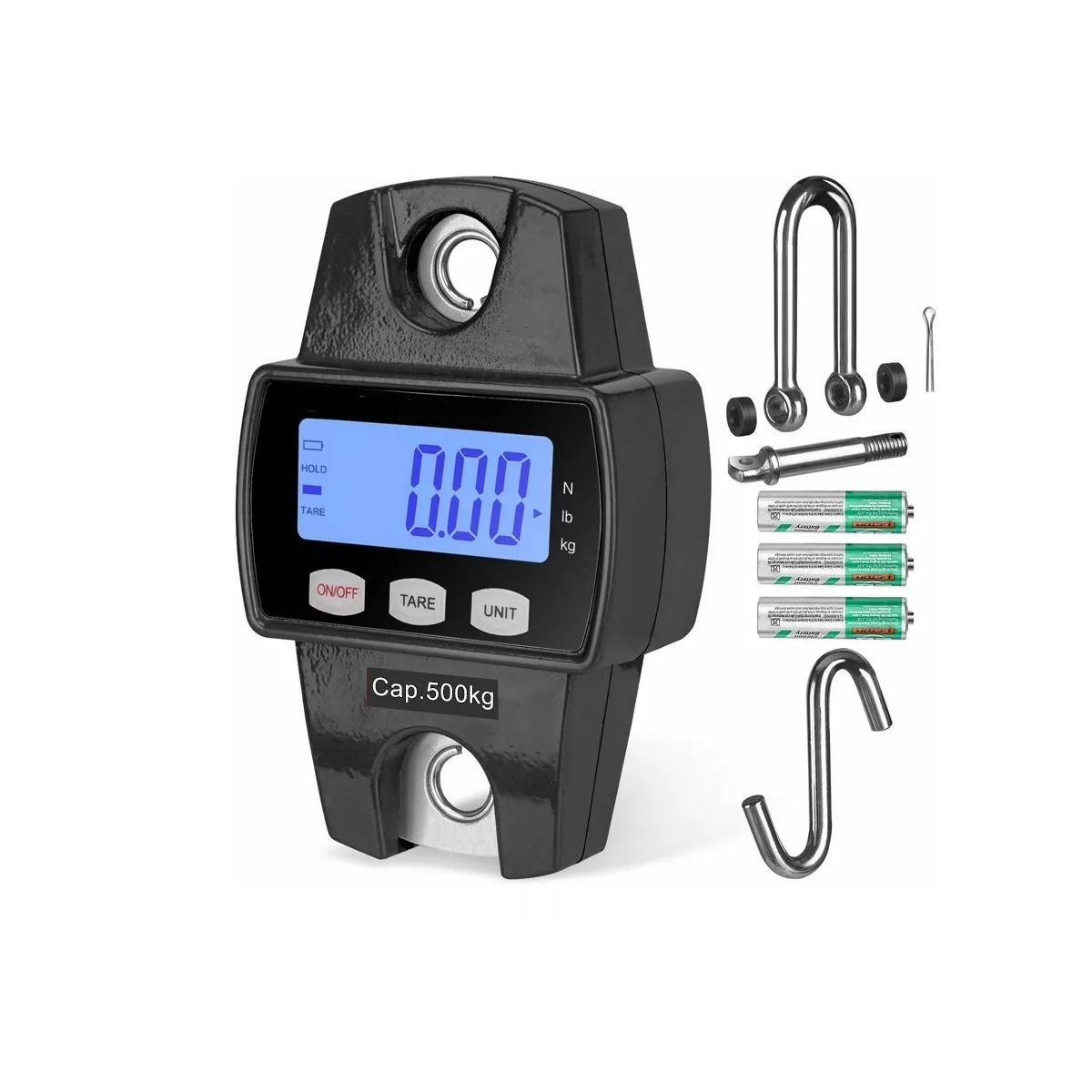 Báscula Industrial Eo Safe Imports Esi-8123 LCD Digital Portátil para Colgar Negro