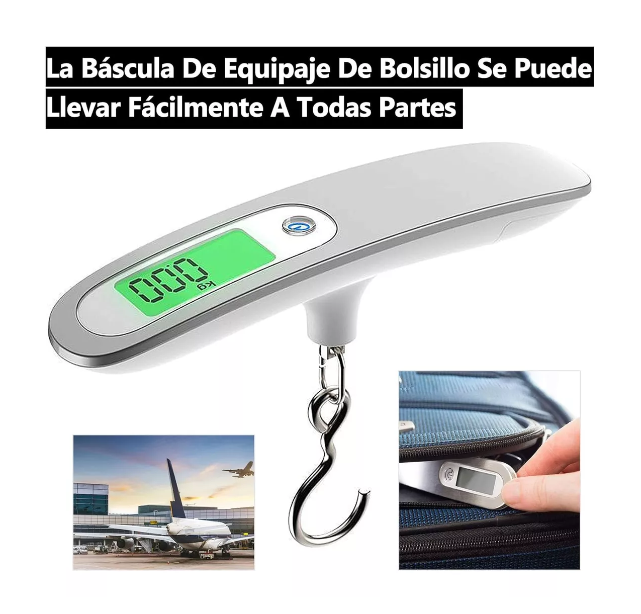 Foto 4 | Báscula Digital para Equipaje Belug 50 kg - Maleta Viaje Portátil Plata