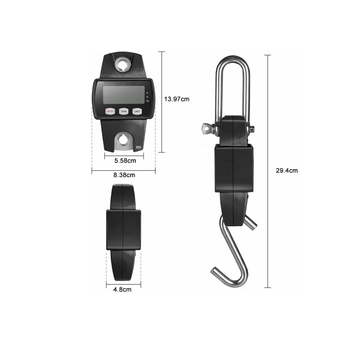 Foto 3 | Báscula Industrial Lcd Digital Portátil para Colgar Eo Safe Imports Esi-8123 Negro