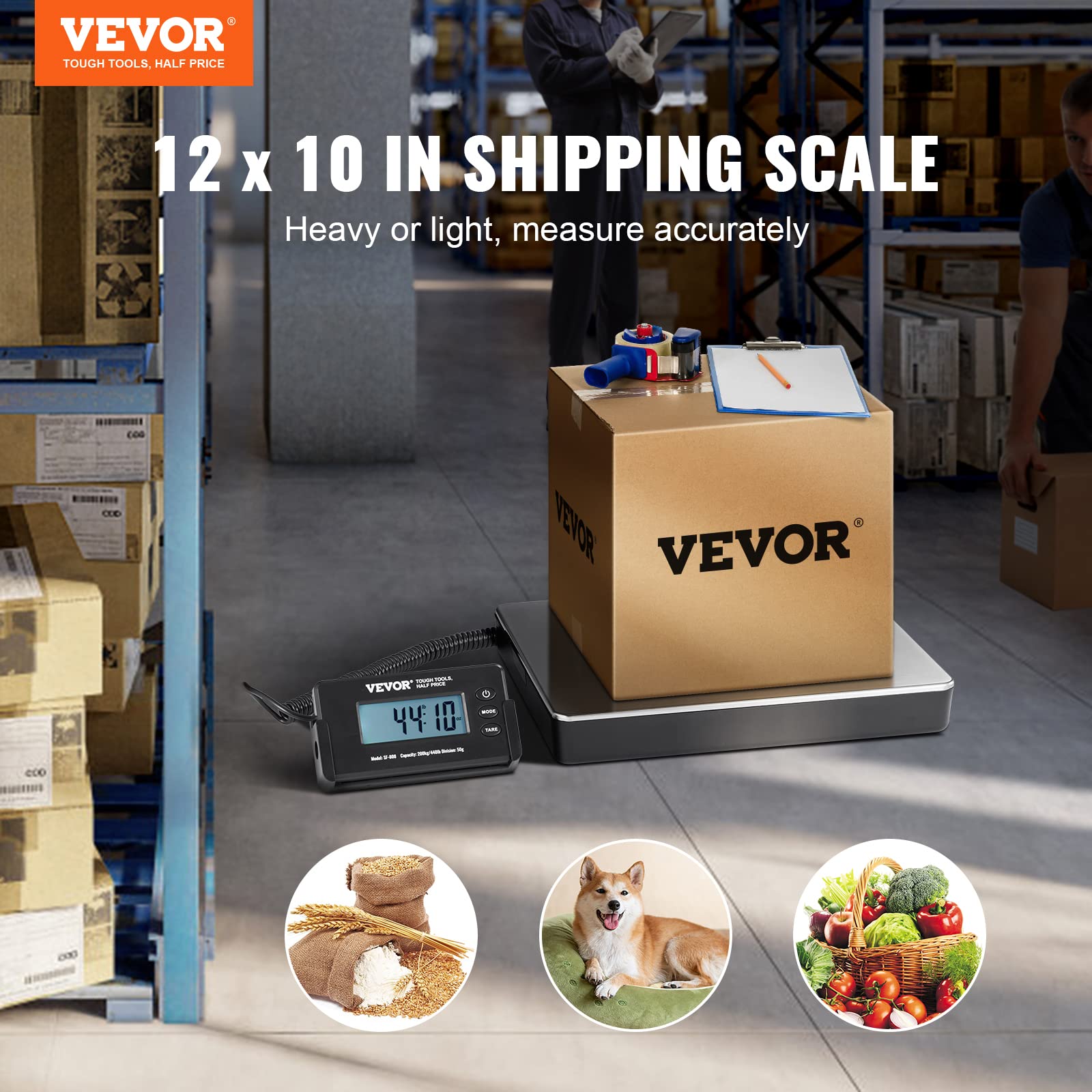 Foto 3 pulgar | Báscula De Envío Digital Vevor De 200 Kg X 50 G Con Temporizador Y Tara - Venta Internacional.