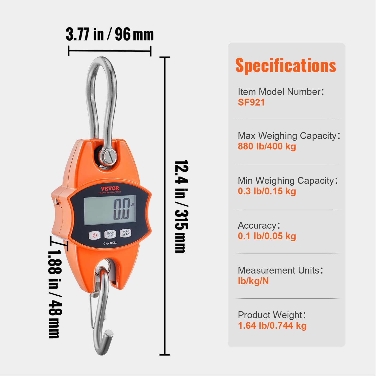 Foto 8 pulgar | Báscula Digital Vevor 400 kg-Venta Internacional