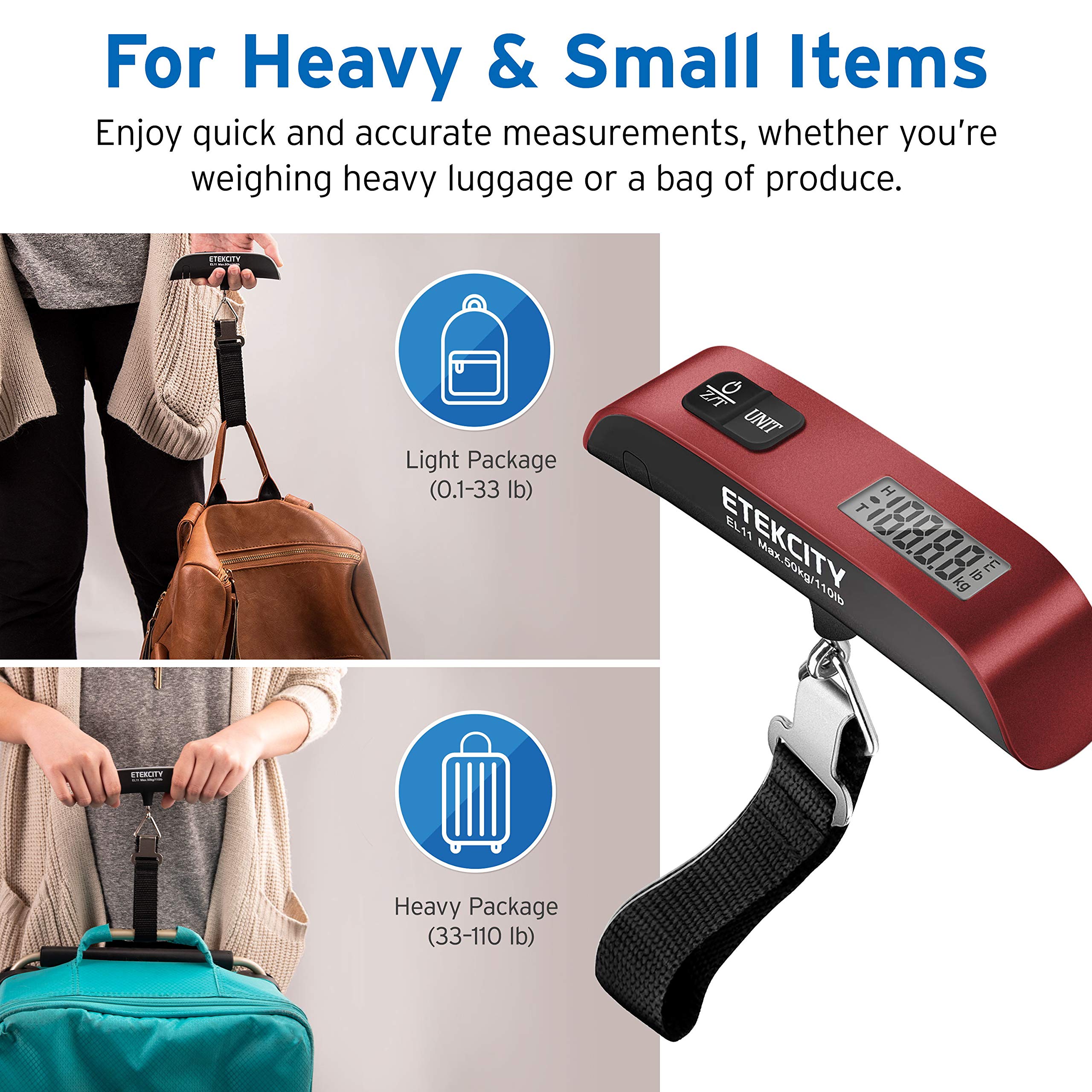 Foto 5 | Báscula De Equipaje Digital Etekcity, Peso 50 Kg/110 Libras Con Sensor De Temperatura - Venta Internacional.
