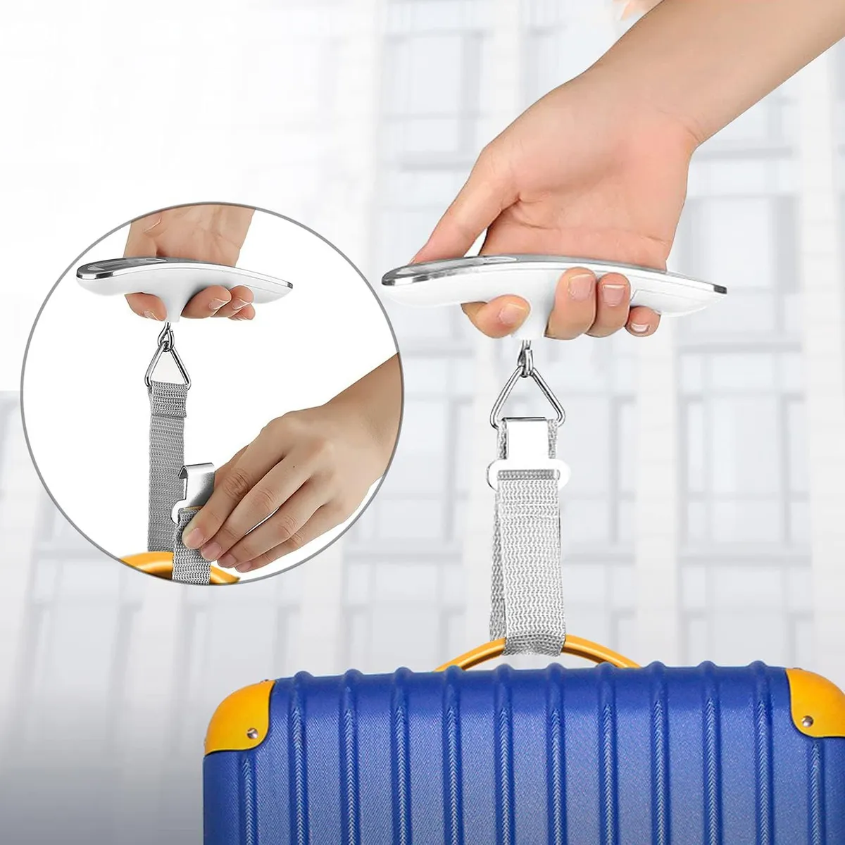 Foto 4 | Báscula Digital Portátil 50kg Con Pilas  Peso Equipaje De Viaje Eo Safe Imports Esi-20035 Plata