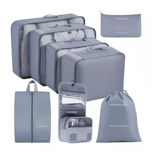 Foto 1 | Organizadores De Maletas Para Viaje Impermeable Set 8 Piezas Eo Safe Imports Esi-15048 Gris