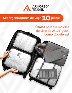 Foto 3 | Bolsas Organizadoras de Viaje Artego Grises 10 Piezas