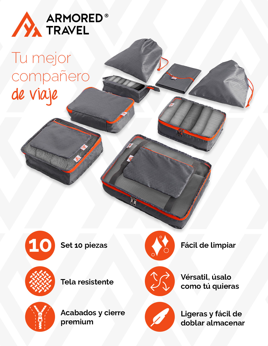 Foto 6 pulgar | Bolsas Organizadoras de Viaje Artego Grises 10 Piezas