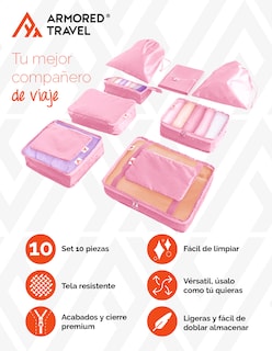 Foto 5 | Bolsas Organizadoras de Viaje Artego Rosas 10 Piezas