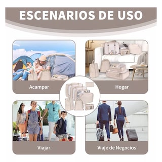 Foto 3 | Bolsas Organizadoras Impermeable Eo Safe Imports 8 Piezas Beige