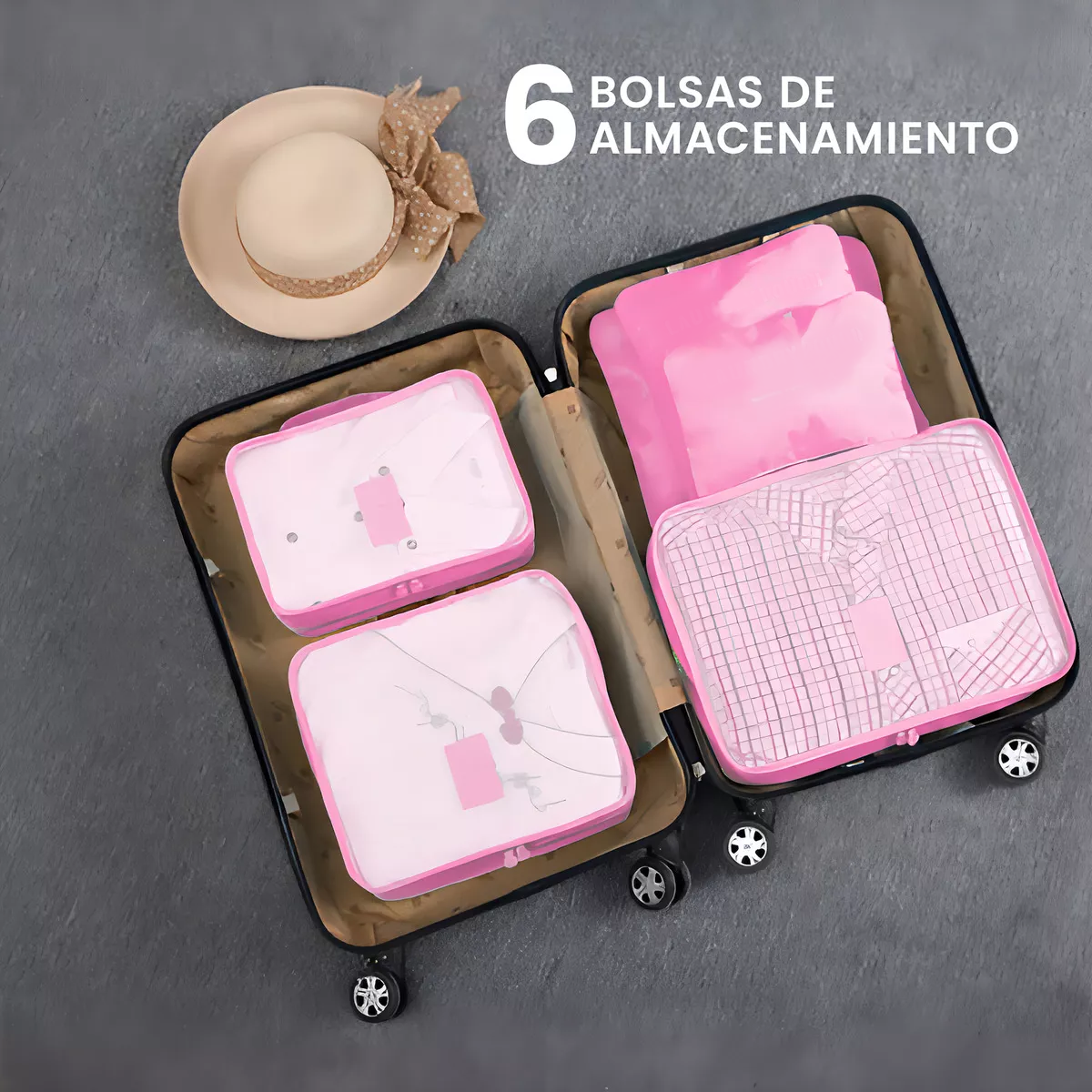 Foto 4 pulgar | Bolsas Viaje Organizadores 6pzs Impermeables Eo Safe Imports Esi-18460 Rosa