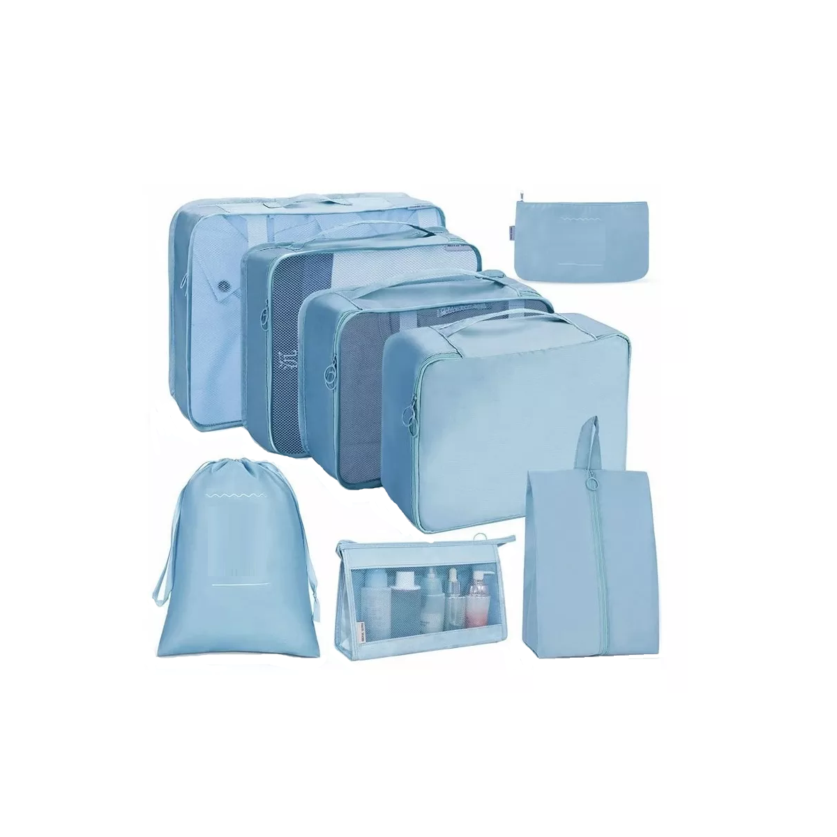 Foto 2 pulgar | 8pcs Bolsas Organizadoras De Maletas Para Viaje, Impermeable Eo Safe Imports Esi-18462 Azul