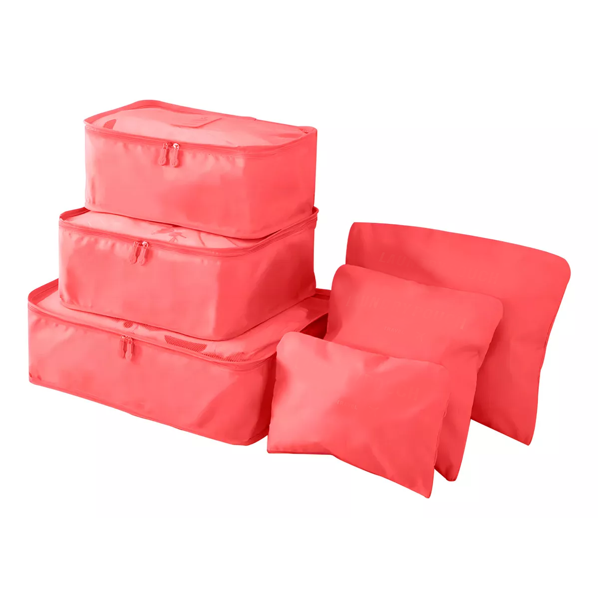 Bolsas Viaje Organizadores 6pzs Impermeables Eo Safe Imports Esi-18459 Rojo
