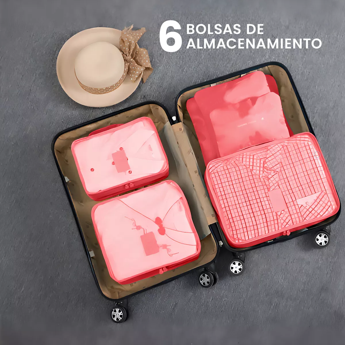 Foto 3 pulgar | Bolsas Viaje Organizadores 6pzs Impermeables Eo Safe Imports Esi-18459 Rojo