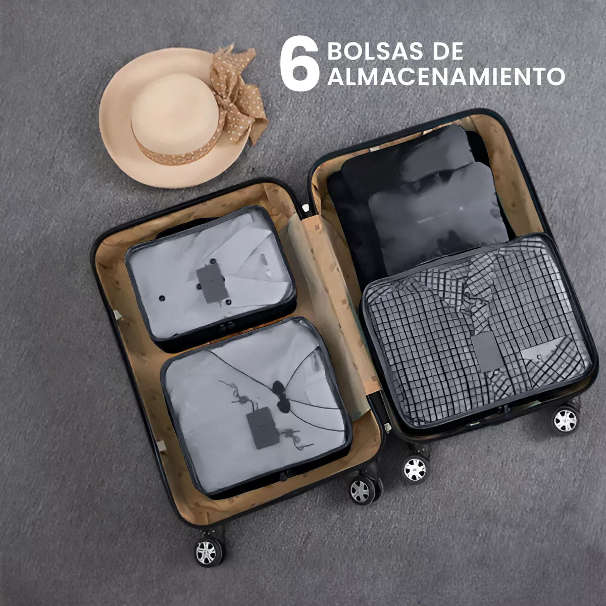 Foto 3 pulgar | Bolsas Viaje Organizadores 6pzs Impermeables Eo Safe Imports Esi-18458 Negro