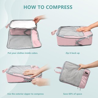 Foto 4 | Juego de 7 Bolsas de Embalaje de Compresión Beegreen Rosa - Venta Internacional