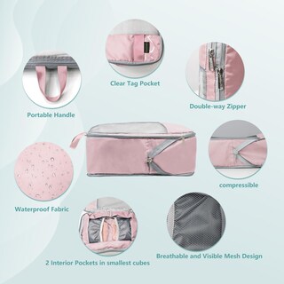 Foto 5 | Juego de 7 Bolsas de Embalaje de Compresión Beegreen Rosa - Venta Internacional