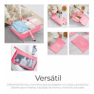 Foto 3 | Language Organizadores De Maletas Para Viaje Impermeable Set 8 Piezas Eo Safe Imports Esi-15050-1 Rosa