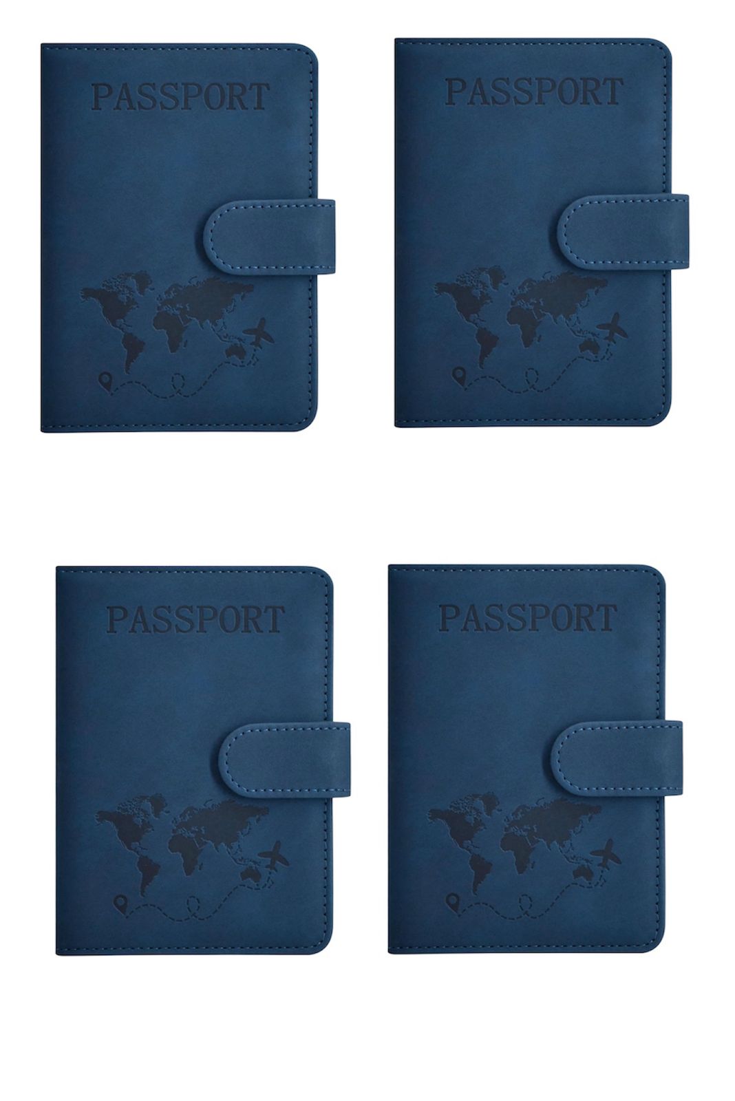 Foto 2 pulgar | Kit De 4 Porta Pasaportes, Azul, Cierra Con Imán Con Espacio Para Visa Y Tarjetas Protección Rfid 4 Piezas