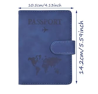Foto 3 | Kit De 4 Porta Pasaportes, Azul, Cierra Con Imán Con Espacio Para Visa Y Tarjetas Protección Rfid 4 Piezas