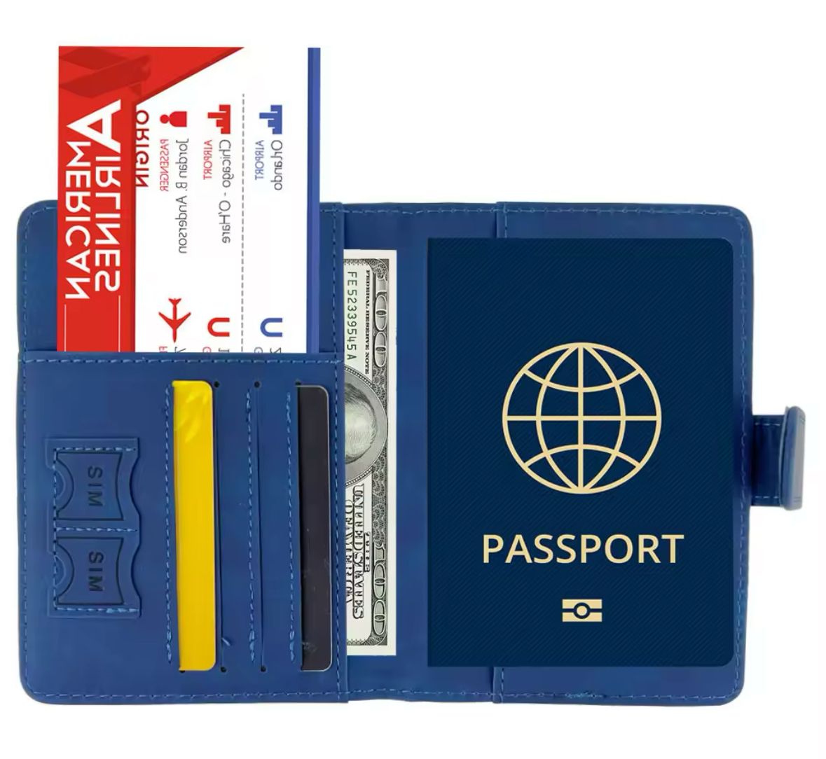 Foto 5 pulgar | Kit De 4 Porta Pasaportes, Azul, Cierra Con Imán Con Espacio Para Visa Y Tarjetas Protección Rfid 4 Piezas