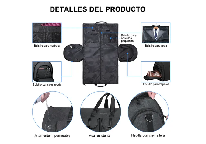 Foto 5 pulgar | Portatrajes Xtellar Plegable Gris
