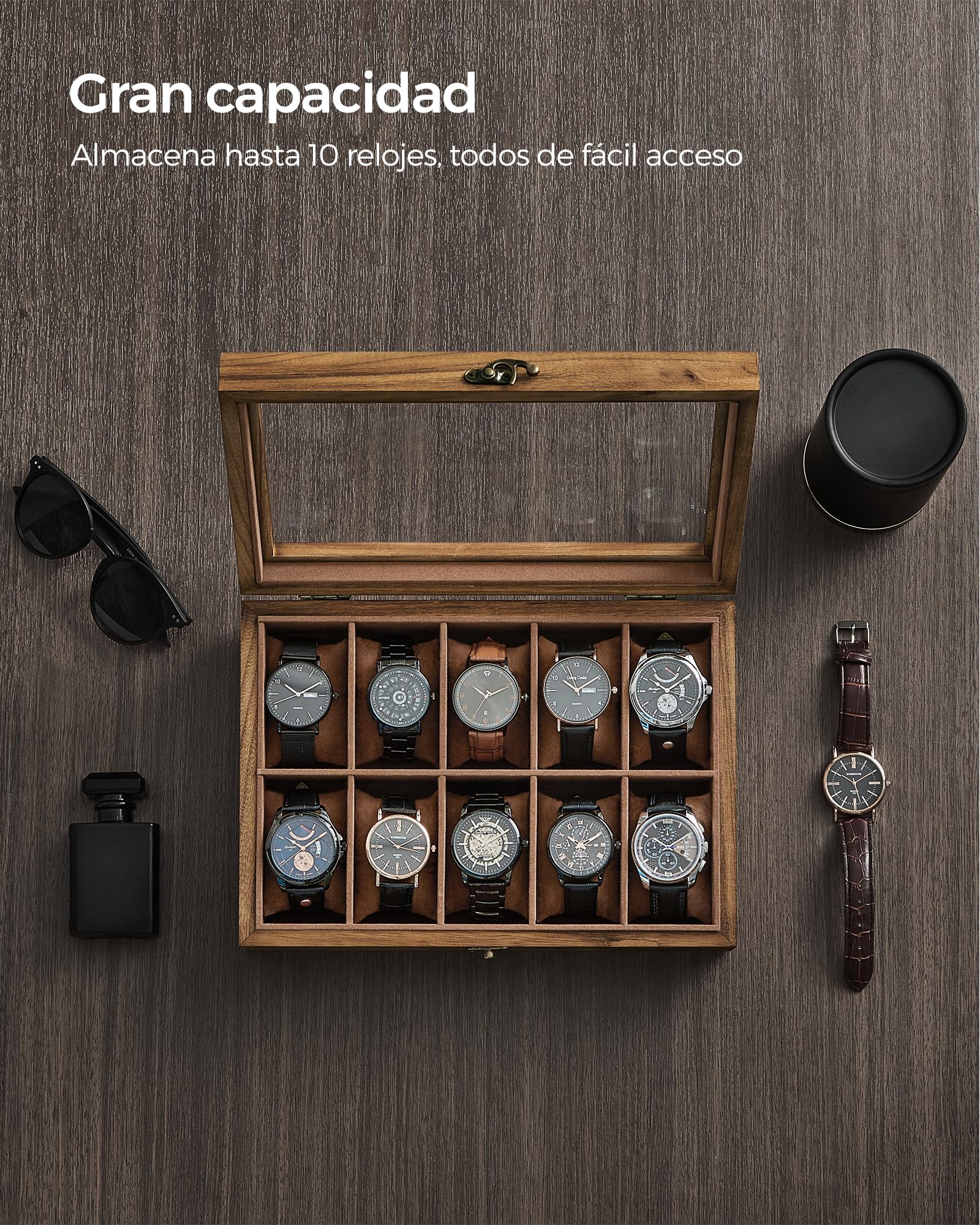 Foto 3 pulgar | Caja de Relojes Songmics 10 Compartimentos