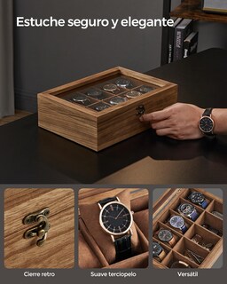 Foto 3 | Caja de Relojes Songmics 10 Compartimentos