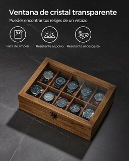 Foto 4 | Caja de Relojes Songmics 10 Compartimentos