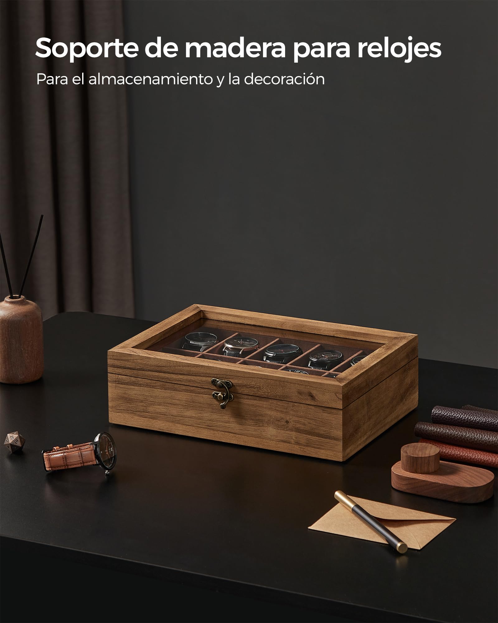 Foto 7 | Caja de Relojes Songmics 10 Compartimentos
