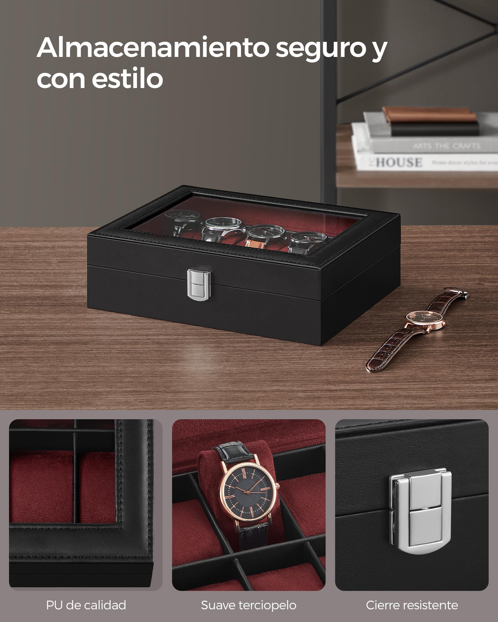 Foto 5 pulgar | Organizador de Relojes Songmics 10 Compartimentos