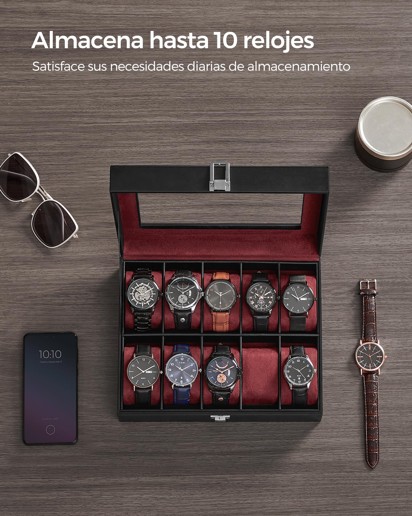 Foto 6 pulgar | Organizador de Relojes Songmics 10 Compartimentos