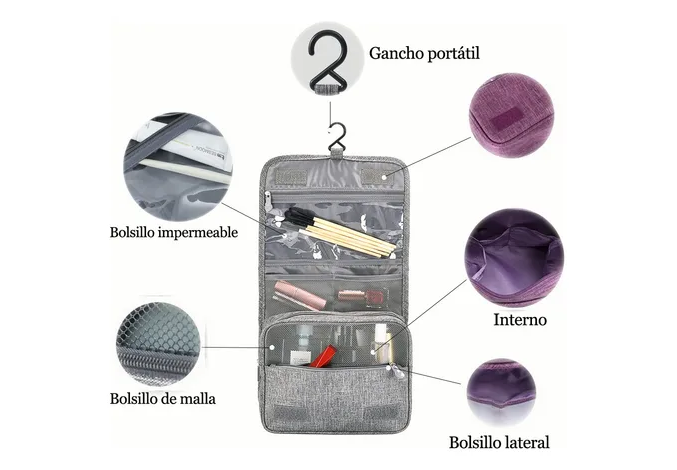 Foto 3 pulgar | Neceser Xtellar De Viaje Mujer, Cosmetiqueras,bolsa Organizadora