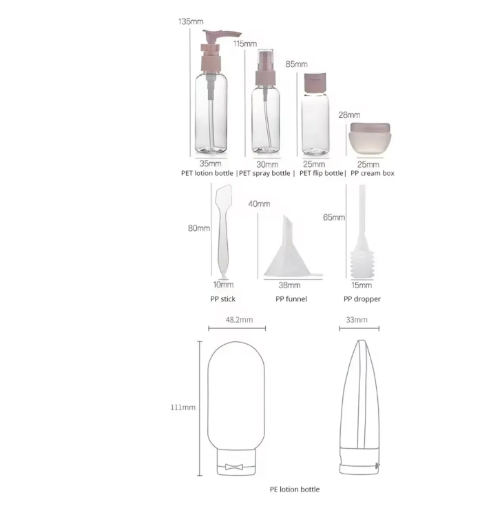 Foto 4 pulgar | Juego Xtellar 12 Piezas Contenedor Botellas Para Viaje Crema Shampoo