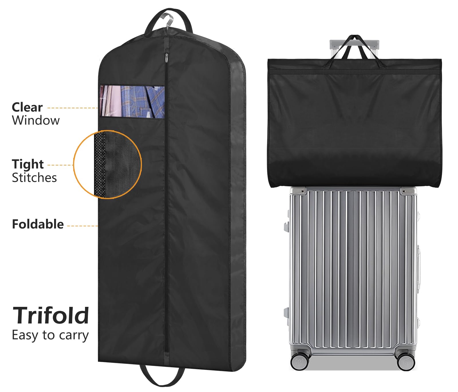 Foto 8 pulgar | Bolsa de Ropa Misslo Impermeable Negro 43 Pulgadas - Venta Internacional