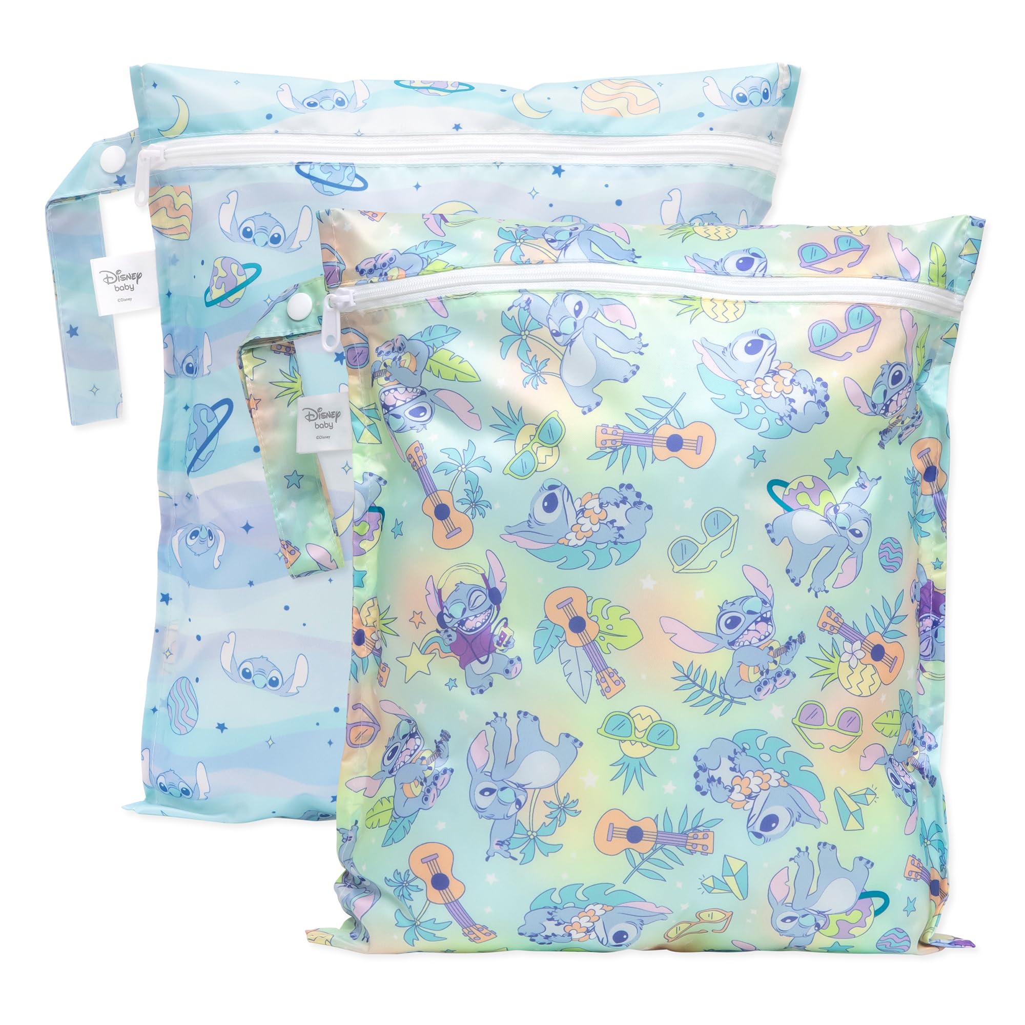 Foto 1 | Bolsa Húmeda Impermeable Para Viajes De Bebés Con Puntadas Disney Stitch, Paquete De 2 - Venta Internacional.