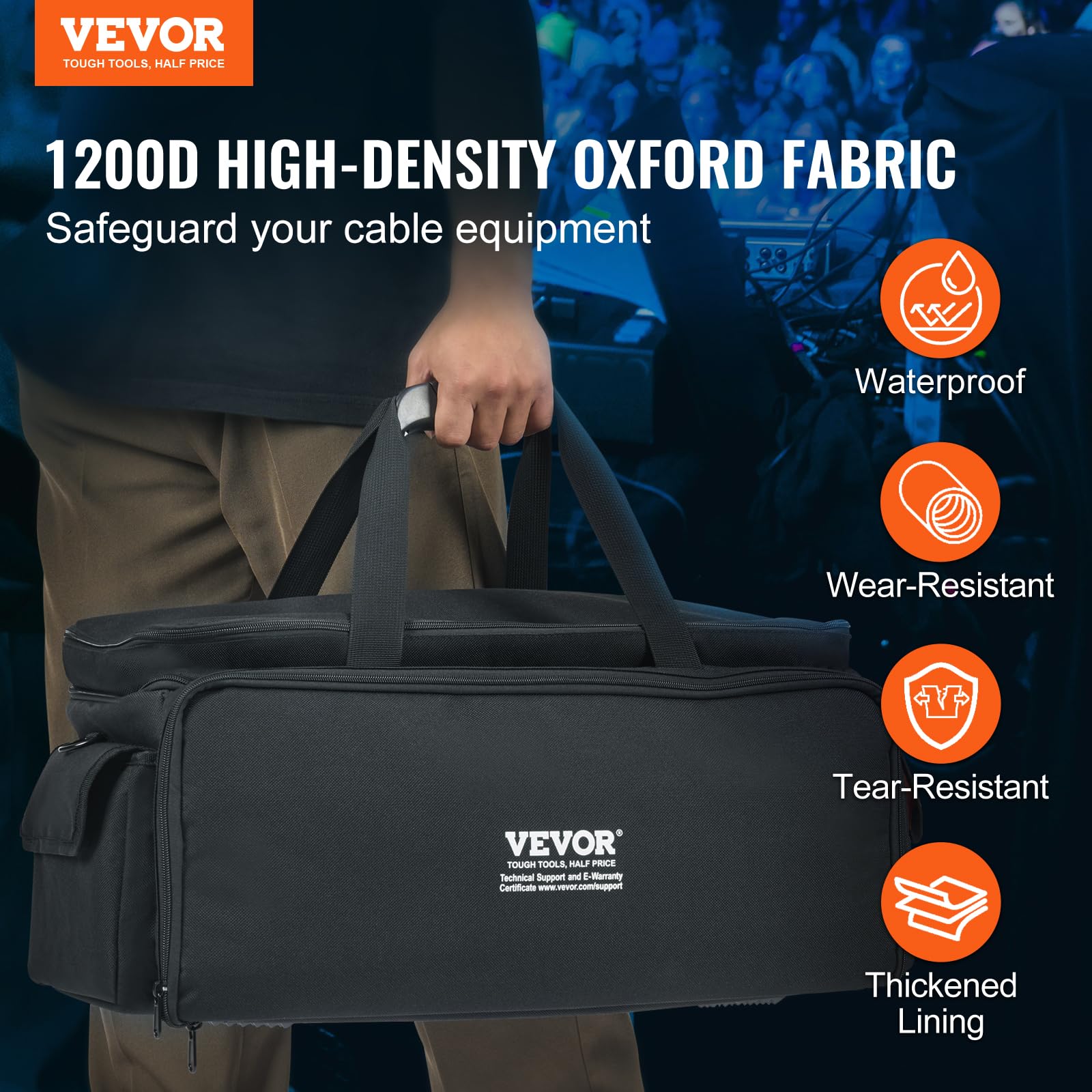 Foto 2 | Organizador De Cables Para Dj Vevor 1200d, De Tela Oxford, Con Separadores - Venta Internacional.