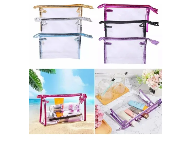 Foto 3 pulgar | Xtellar Kit Premium De 6 Neceseres Transparentes Elegantes Para Damas - Color Negro