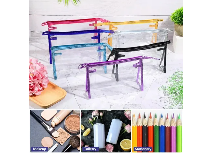 Foto 4 pulgar | Xtellar Kit Premium De 6 Neceseres Transparentes Elegantes Para Damas - Color Negro