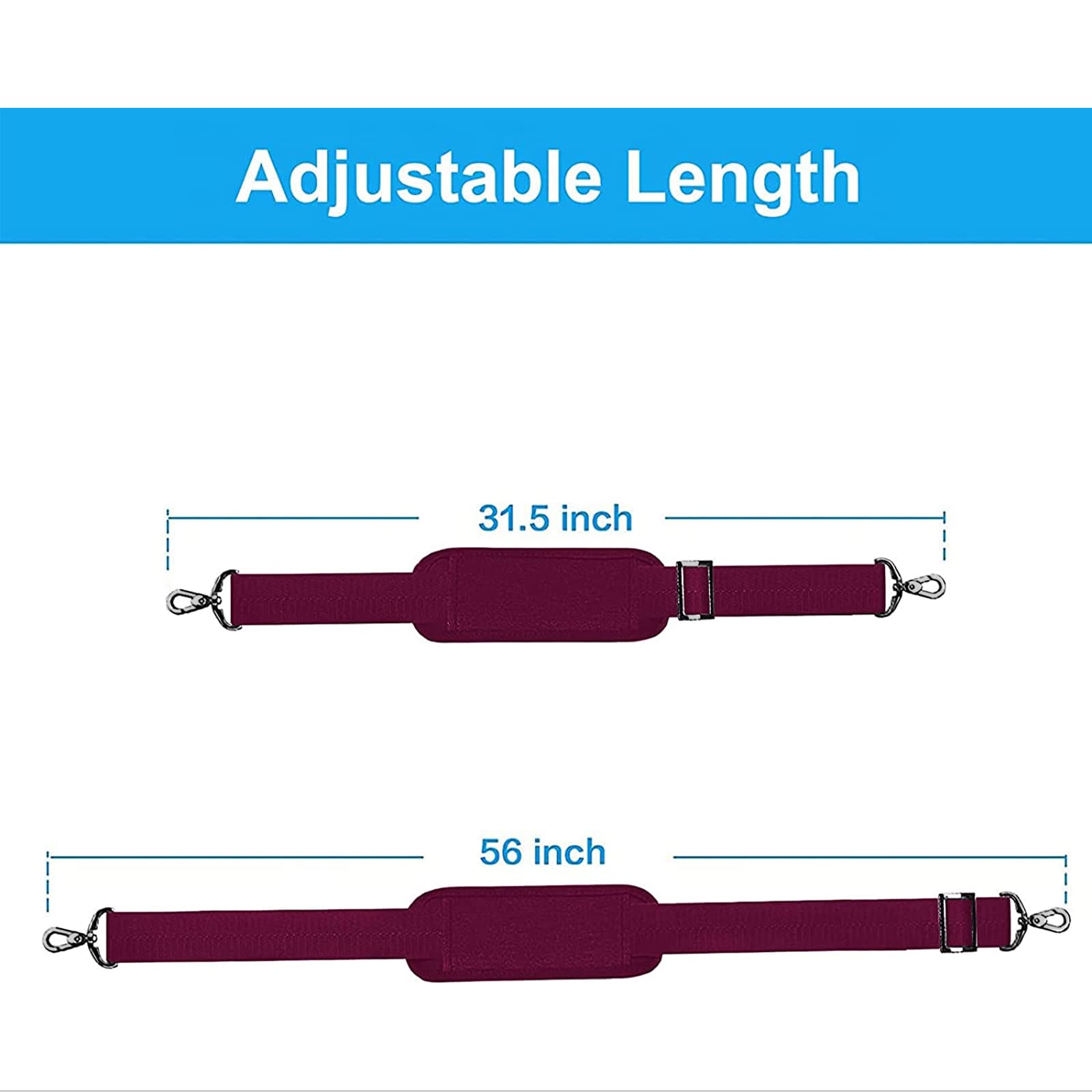 Foto 4 pulgar | Correa De Hombro Mosiso Ajustable De 142 Cm, Color Rojo Vino - Venta Internacional.