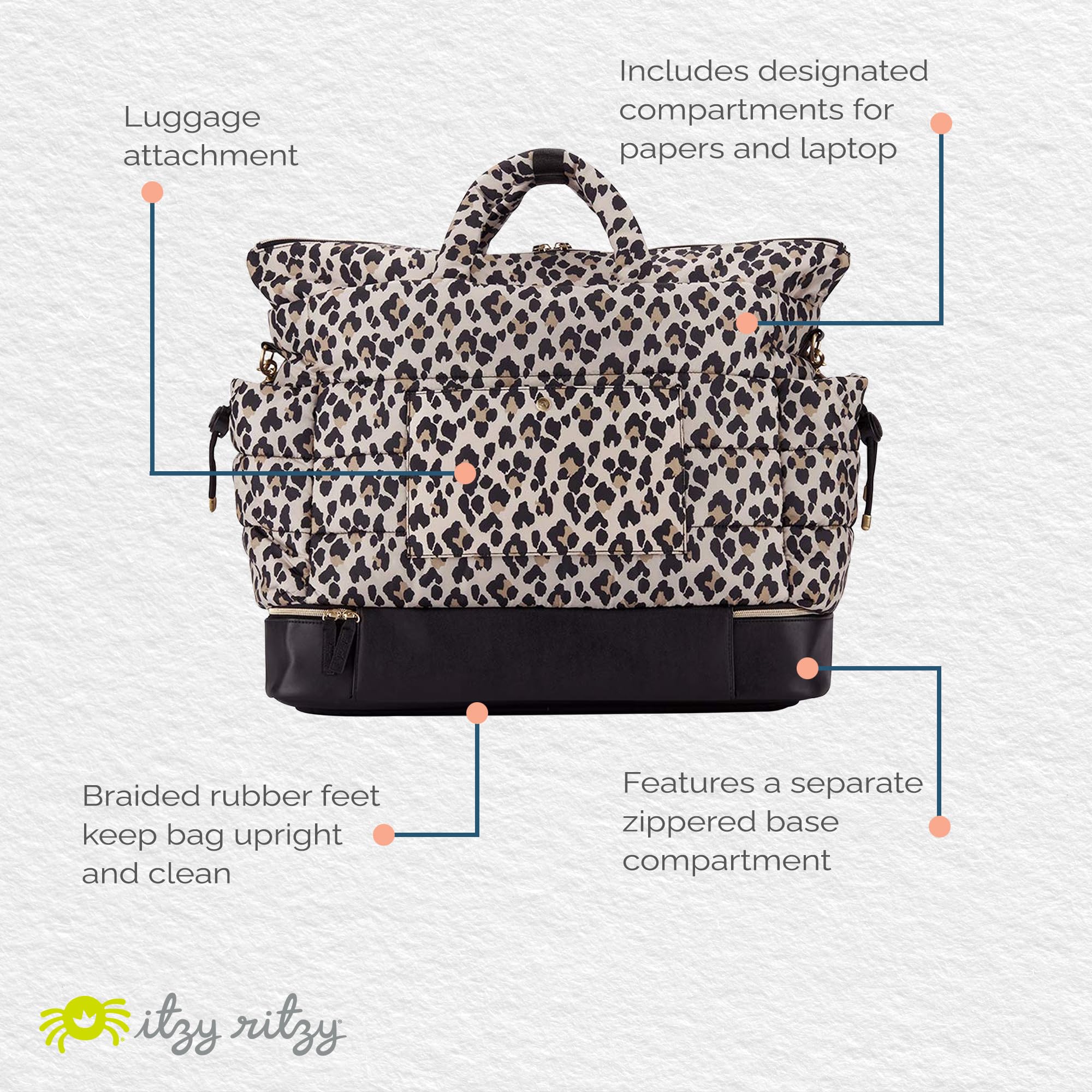 Foto 5 | Bolsa De Viaje Itzy Ritzy Dream Weekender Lightweight Leopard - Venta Internacional.
